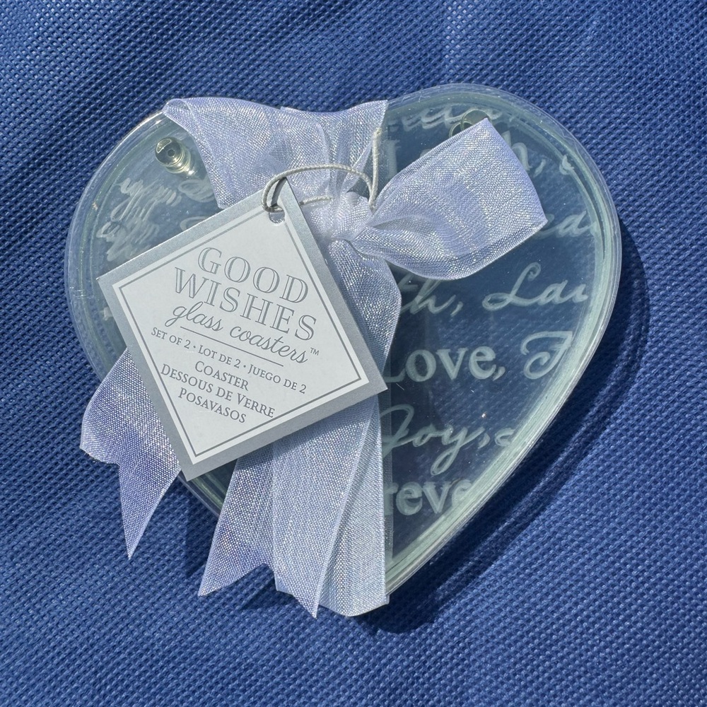 Bridal Coasters set of two heart shaped
